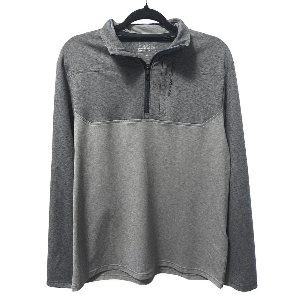 Vineyard Vines OTG On-The-Go Shep Shirt Men's‎ M Grey Quarter Zip Preppy Golf